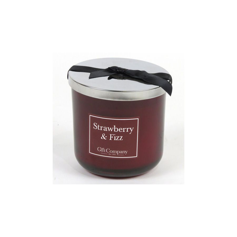 gift company Colour Double Wick Candle-Strawberry & Fiz