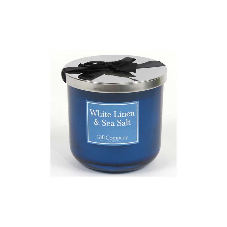 gift company Colour Double Wick Candle-WhiteLinen&SeaSalt