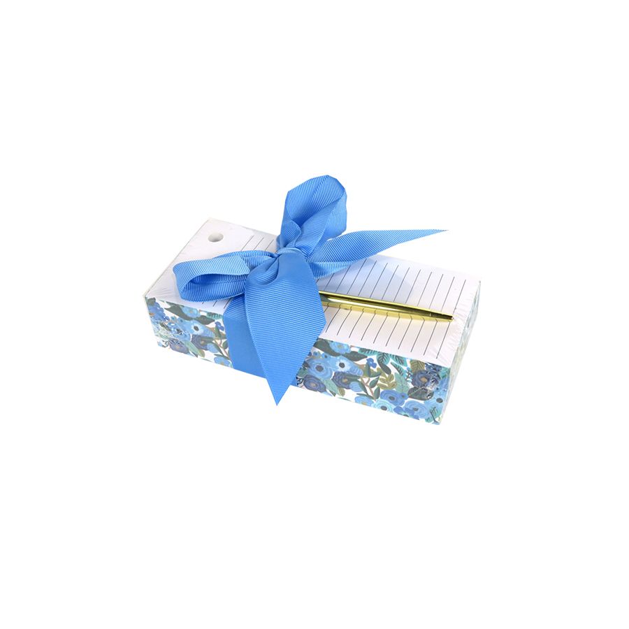 gift company Blue Floral Notepad and Pen Set