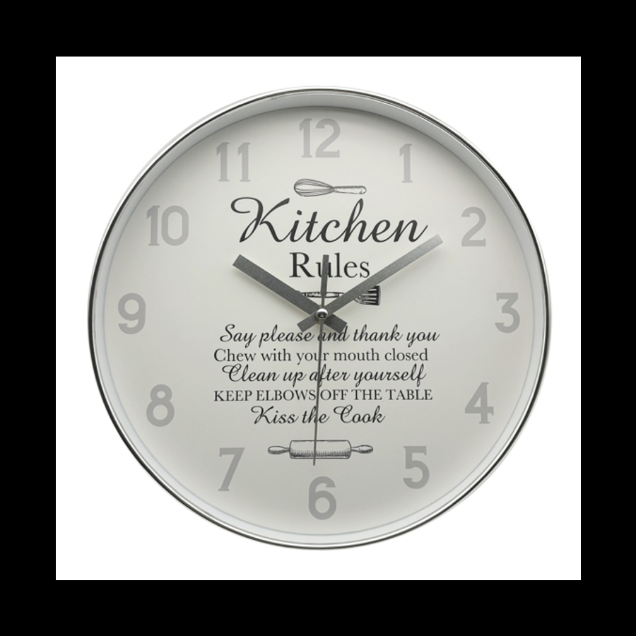 gift company Clock -Kitchen Rules 30cm