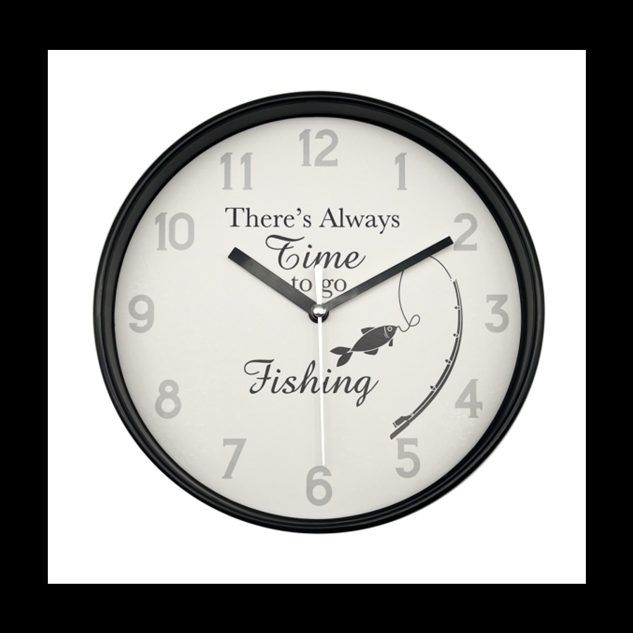 gift company Clock -Time to go Fishing 20cm