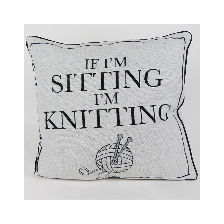 gift company Cushion - Sitting & Knitting