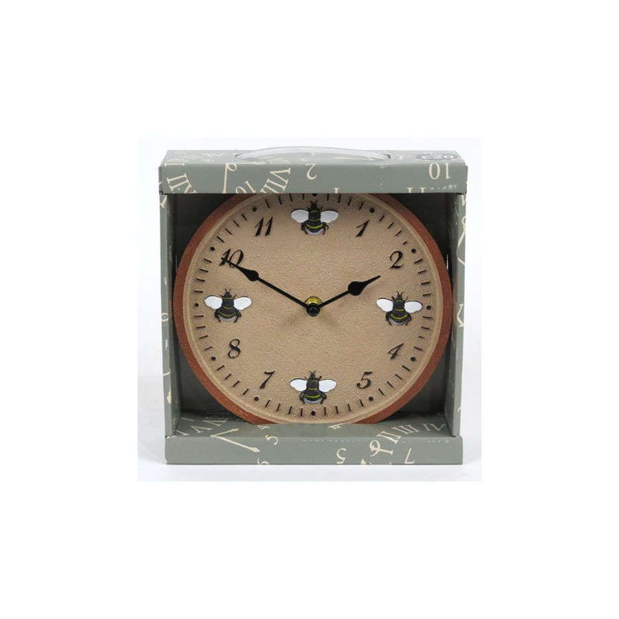 gift company Hand Painted Outdoor Bee Clock 20cm