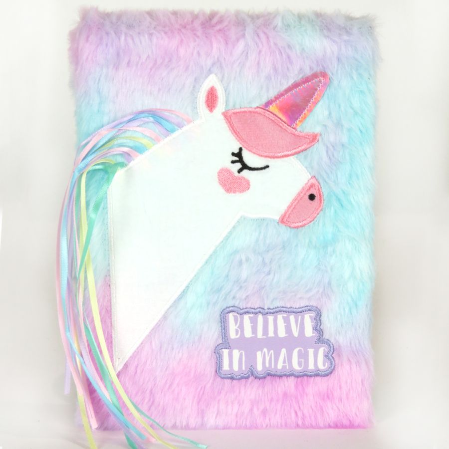 gift company Iridescent Unicorn Fluffy Notebook