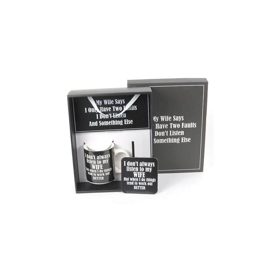 gift company Plaque & Mug Gift Set -Listening to Wife