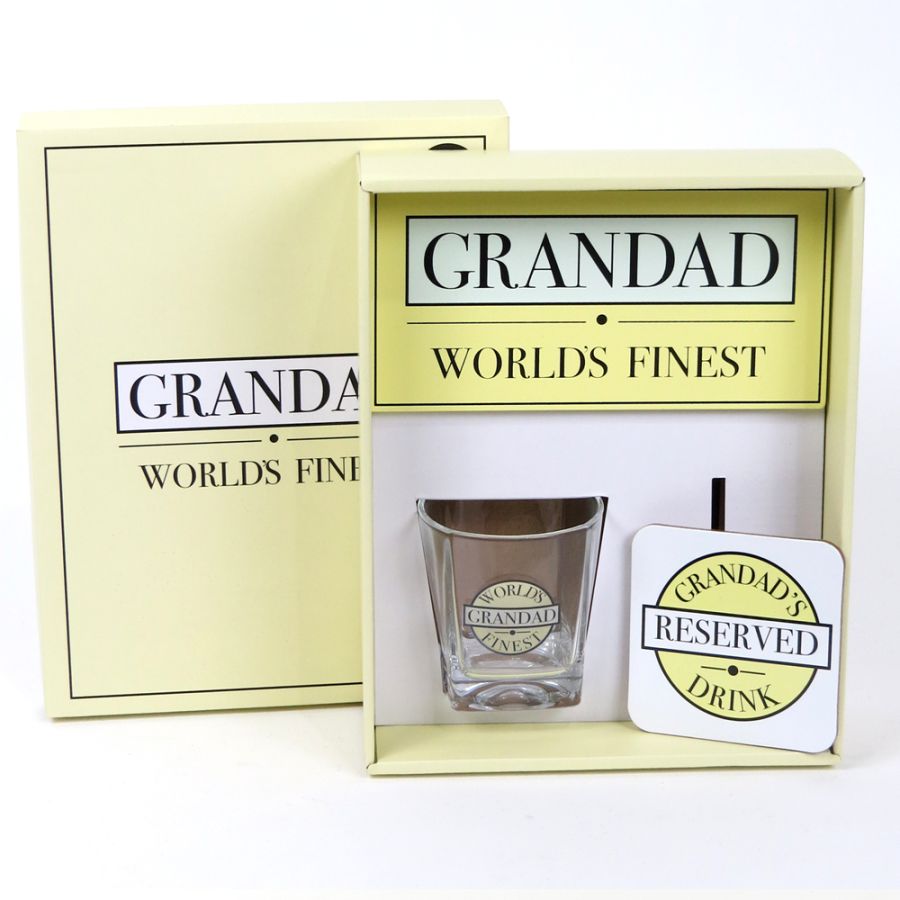 gift company Gift Set -Worlds Finest Granddad Whisky Glass