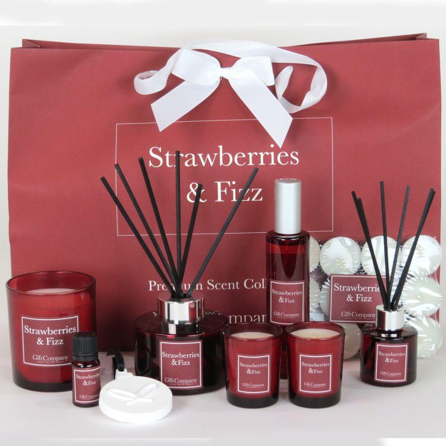 gift company Large Colour Premium Gift Bag Set-Strawberry & Fizz