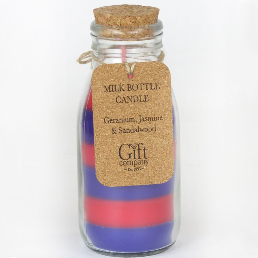 gift company Milk Bottle Candle - Geranium Jasmine & Sandal
