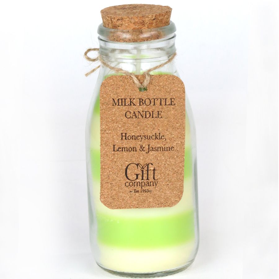 gift company Milk Bottle Candle - Honeysuckle Lemon & Jasmine