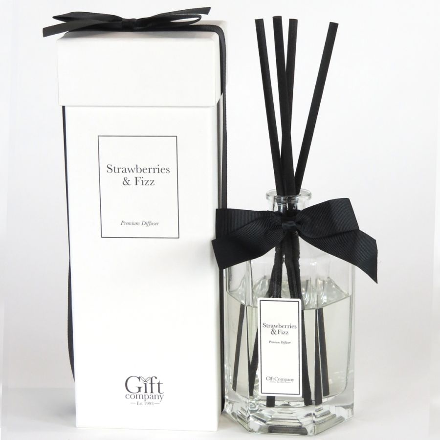 gift company Octagonal Large B&W Diffuser-Strawberries&Fizz