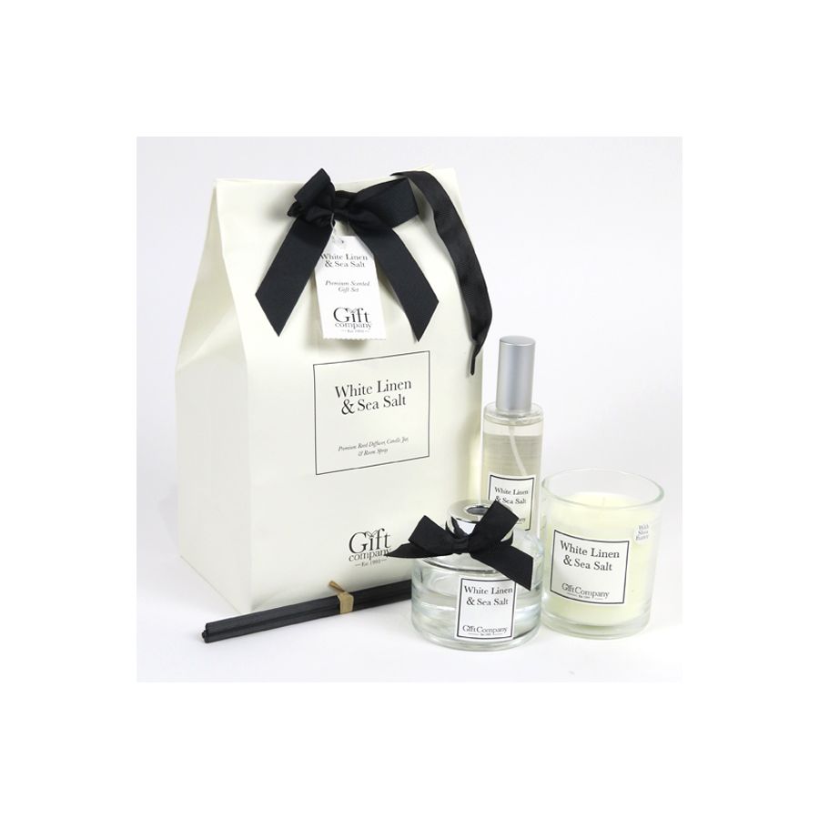 gift company Premium Gift Bag Set-White Linen & Sea Salt