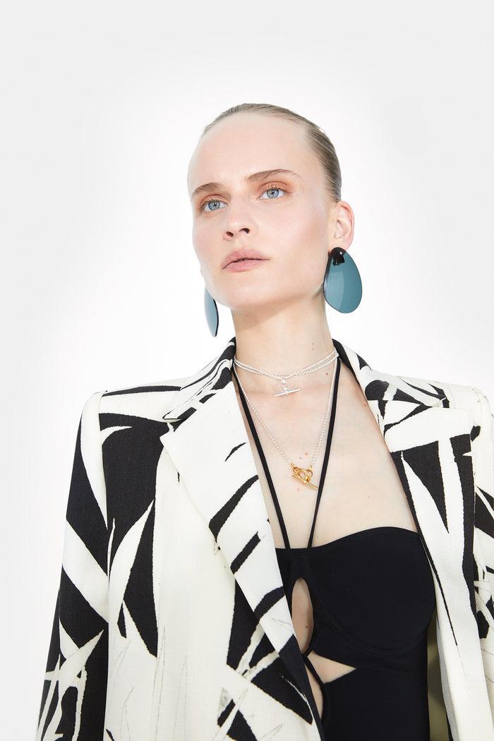 Galvan London Boyfriend Blazer - Abstract Botanical Print