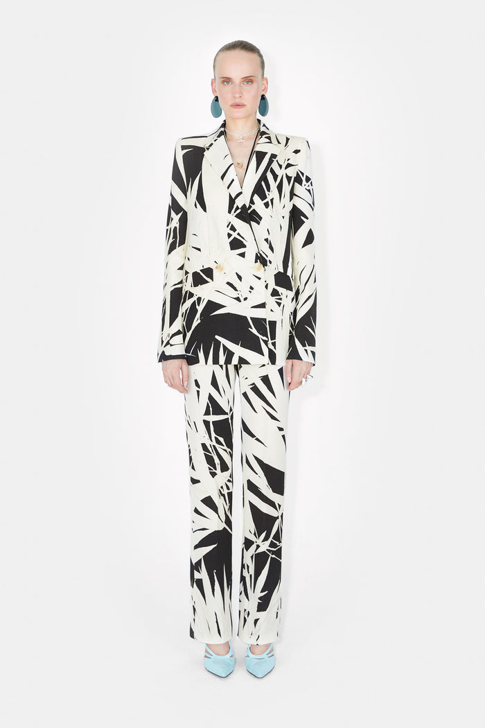 galvan london Boyfriend Blazer - Abstract Botanical Print
