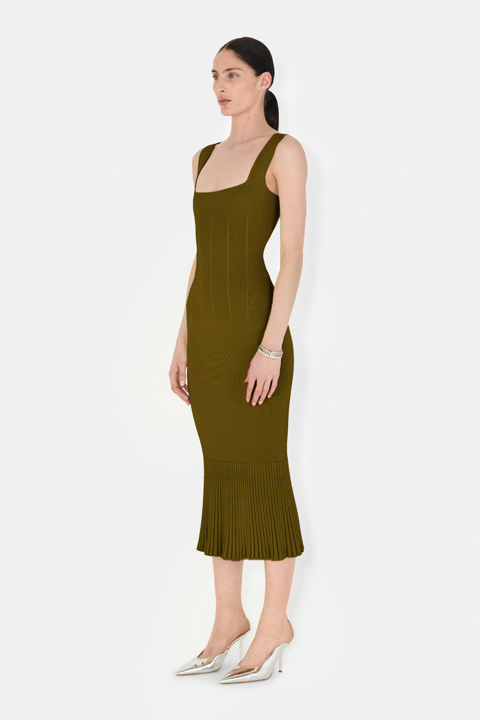 Galvan London Atalanta Dress Short - Olive