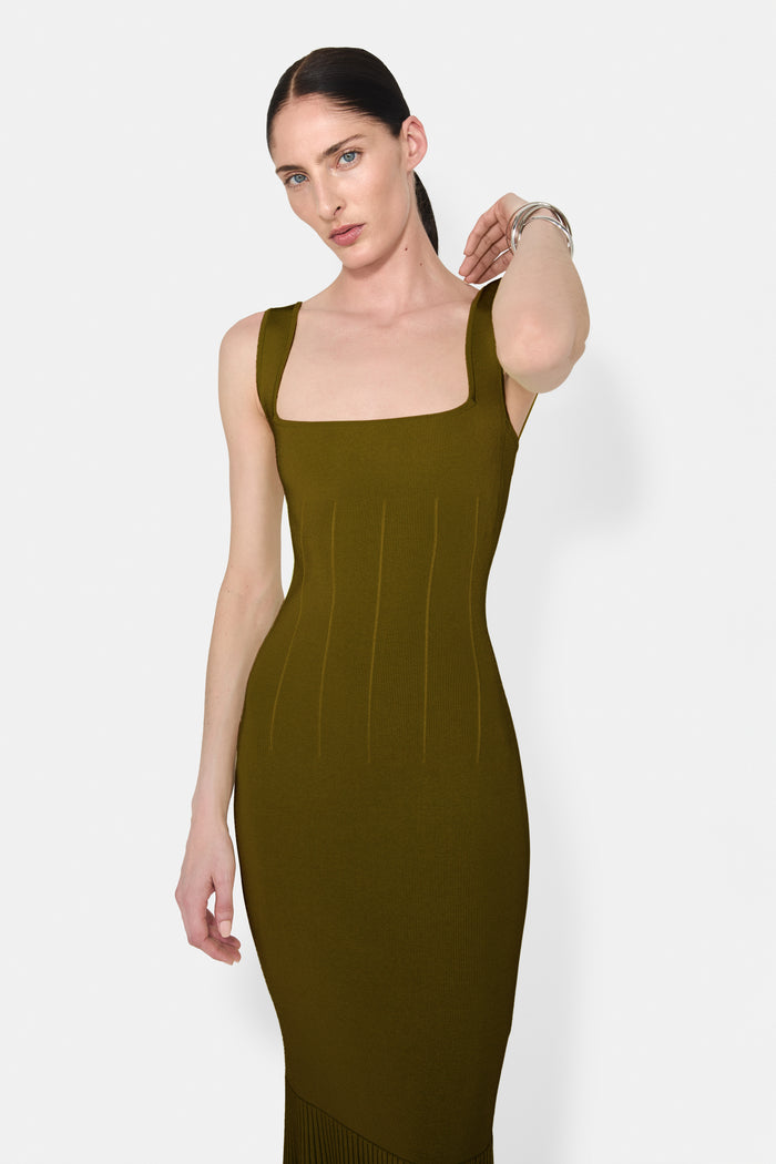 Galvan London Atalanta Dress Short - Olive