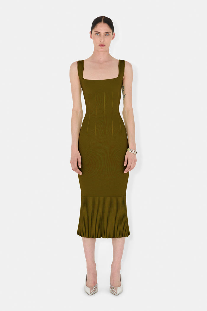 galvan london Atalanta Dress Short - Olive