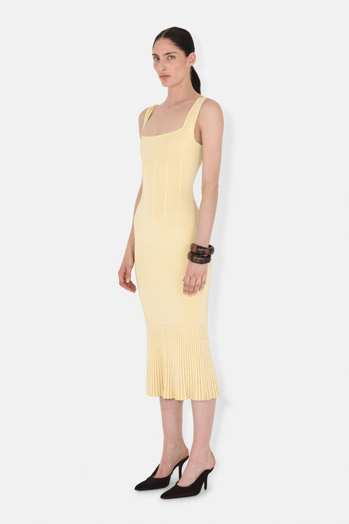 Galvan London ATALANTA SHORT DRESS - CAMOMILE