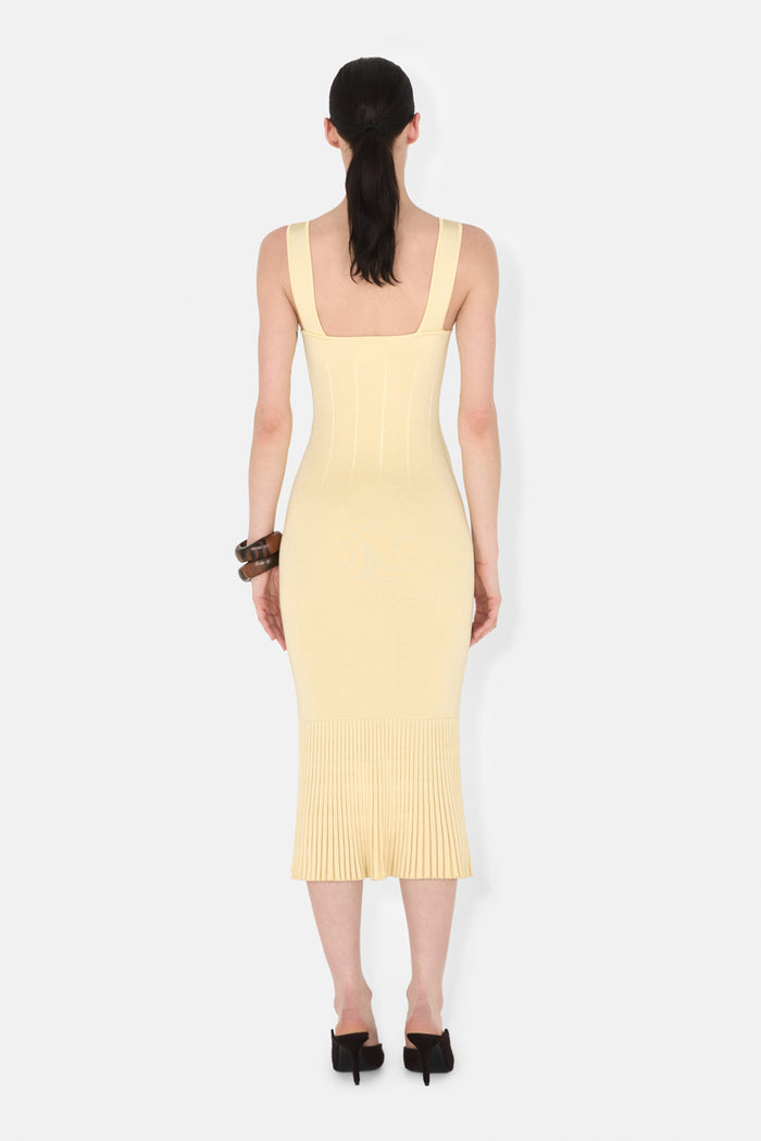 Galvan London ATALANTA SHORT DRESS - CAMOMILE
