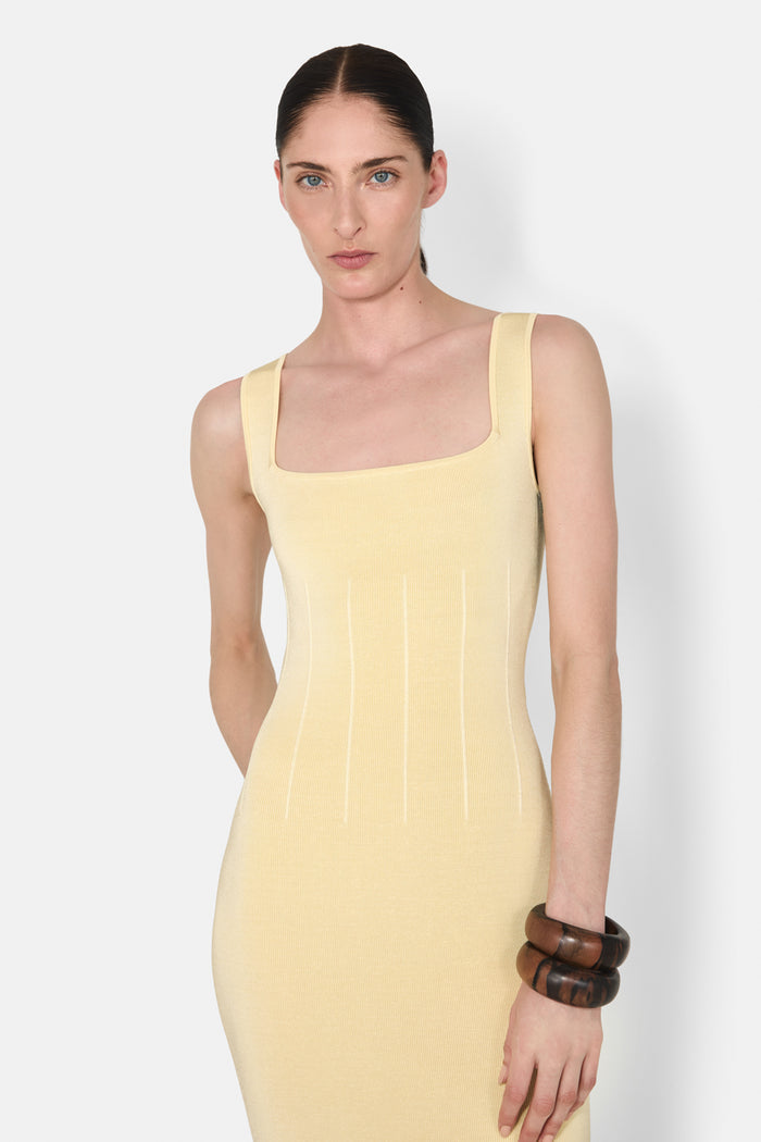 Galvan London ATALANTA SHORT DRESS - CAMOMILE