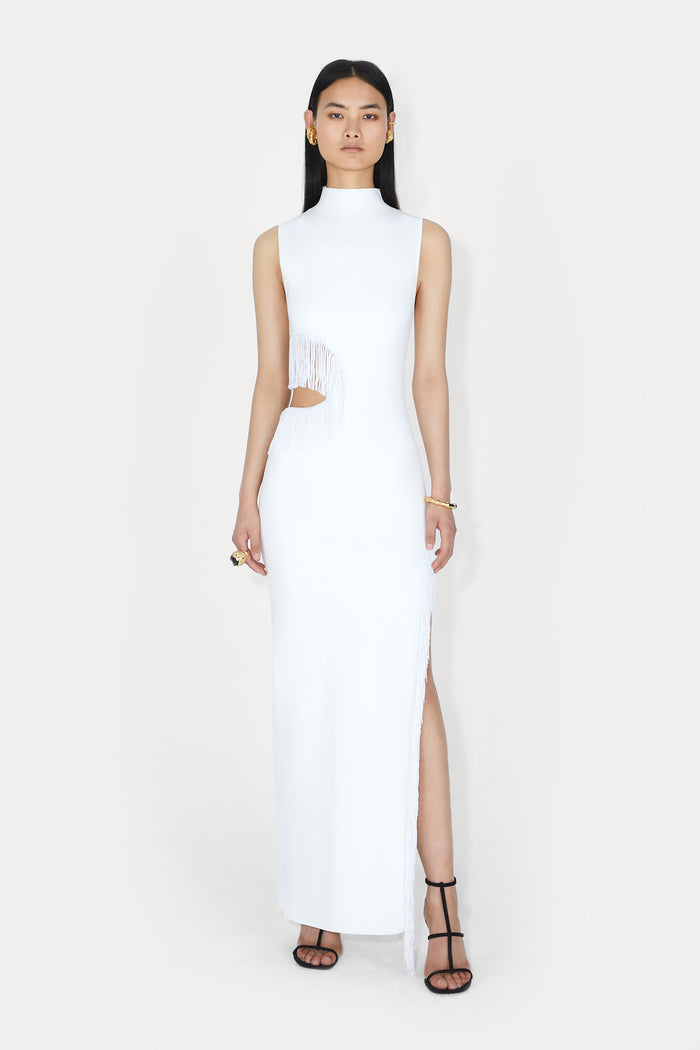 galvan london Beaded Nova Dress - White