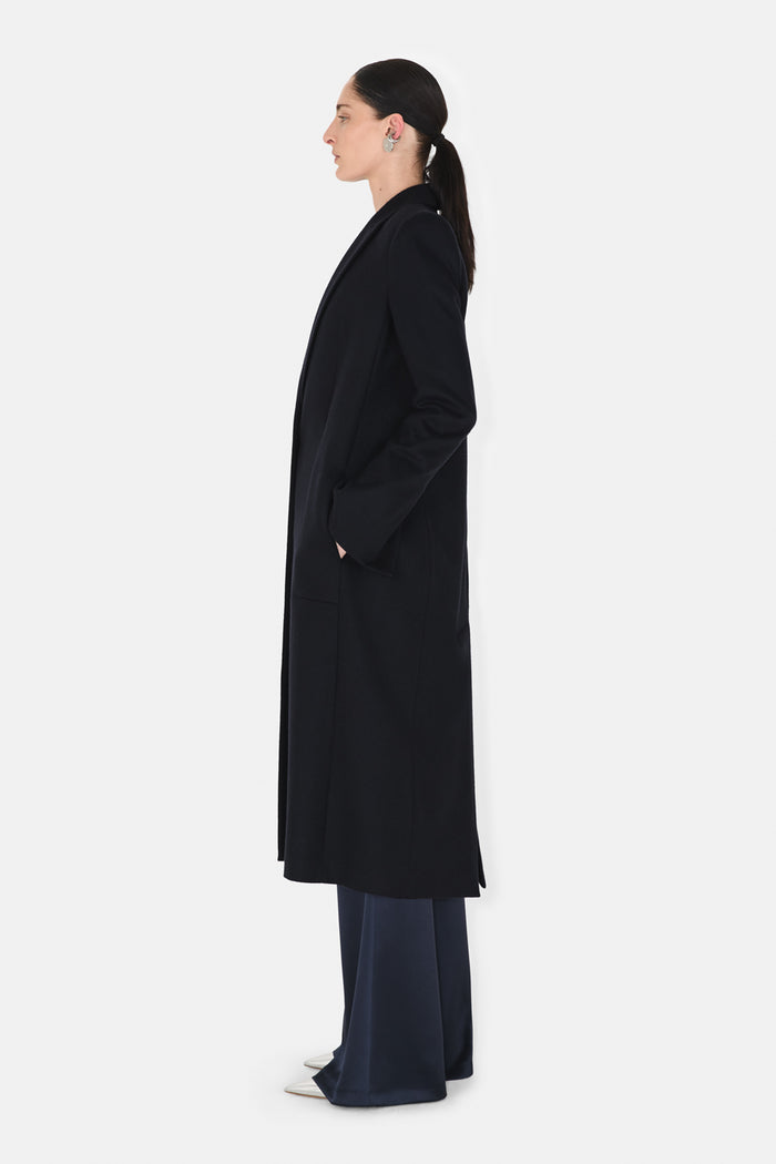 Galvan London CROPPED BOYFRIEND COAT - MIDNIGHT