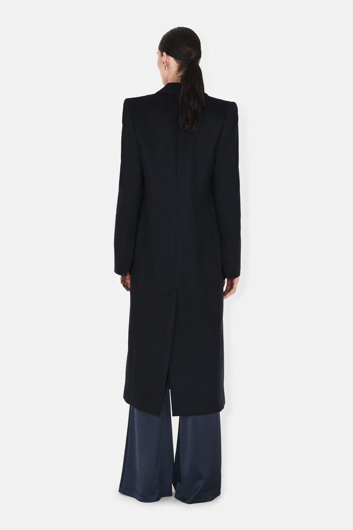 Galvan London CROPPED BOYFRIEND COAT - MIDNIGHT