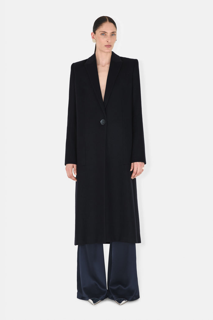 galvan london CROPPED BOYFRIEND COAT - MIDNIGHT