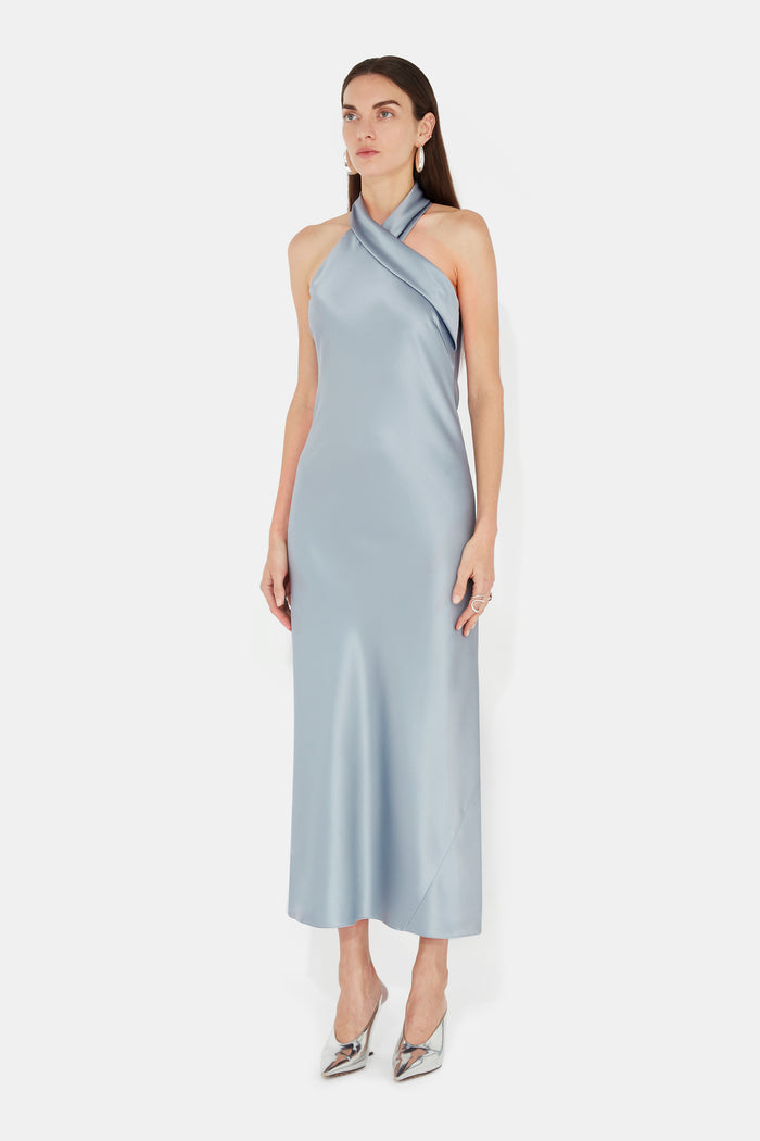 Galvan London Cropped Pandora Dress - Dove Blue