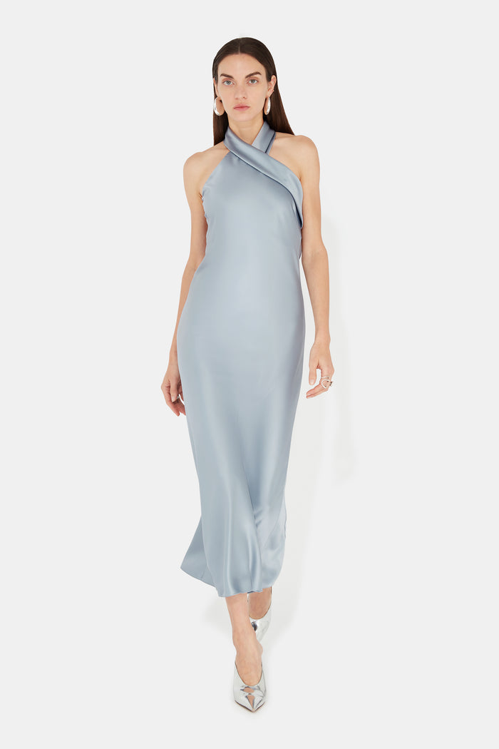 Galvan London Cropped Pandora Dress - Dove Blue