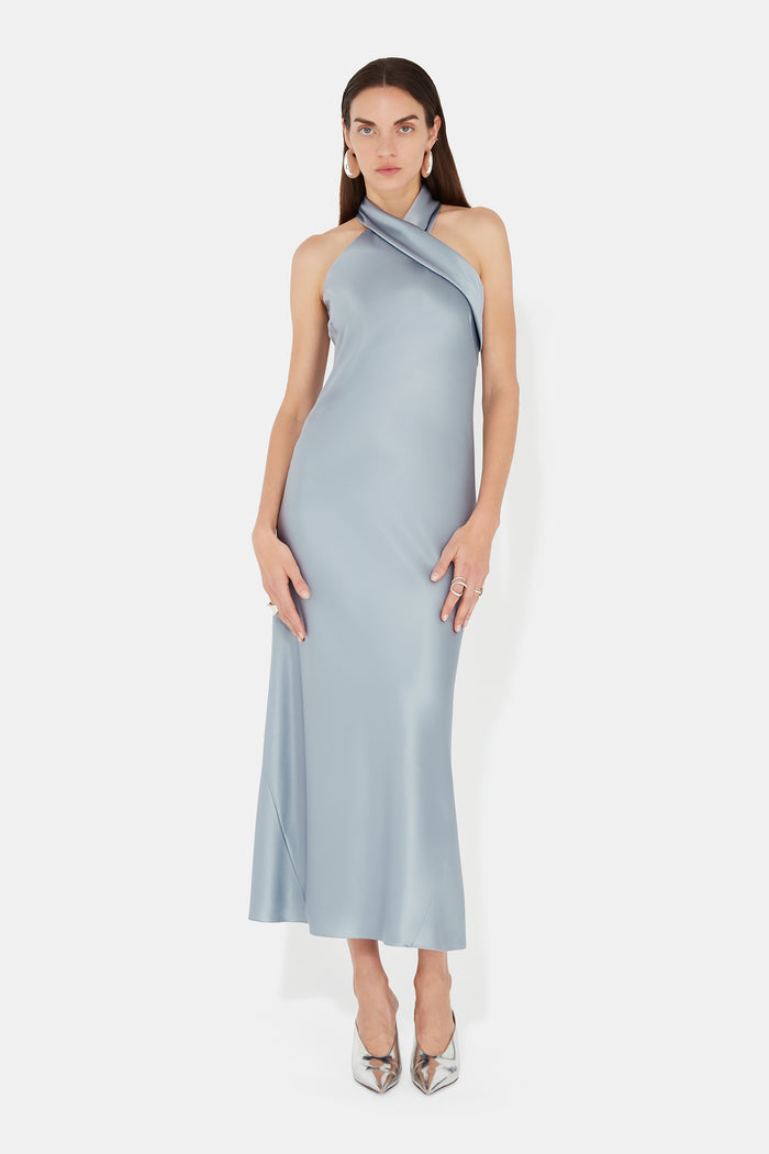 galvan london Cropped Pandora Dress - Dove Blue