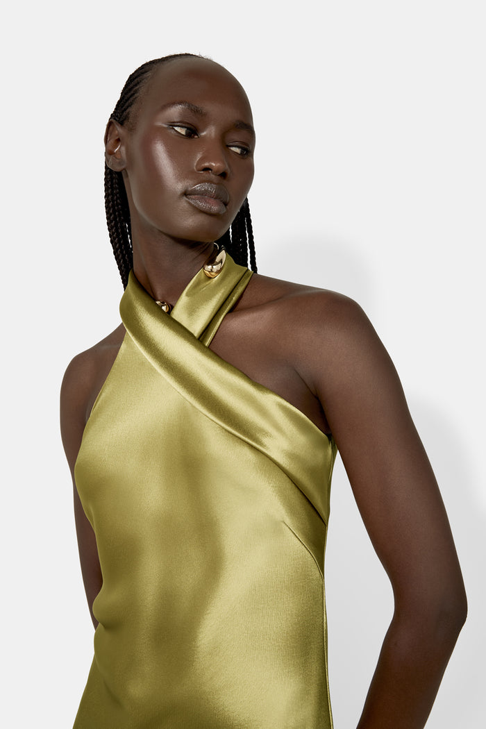 Galvan London Cropped Pandora Dress - Olive