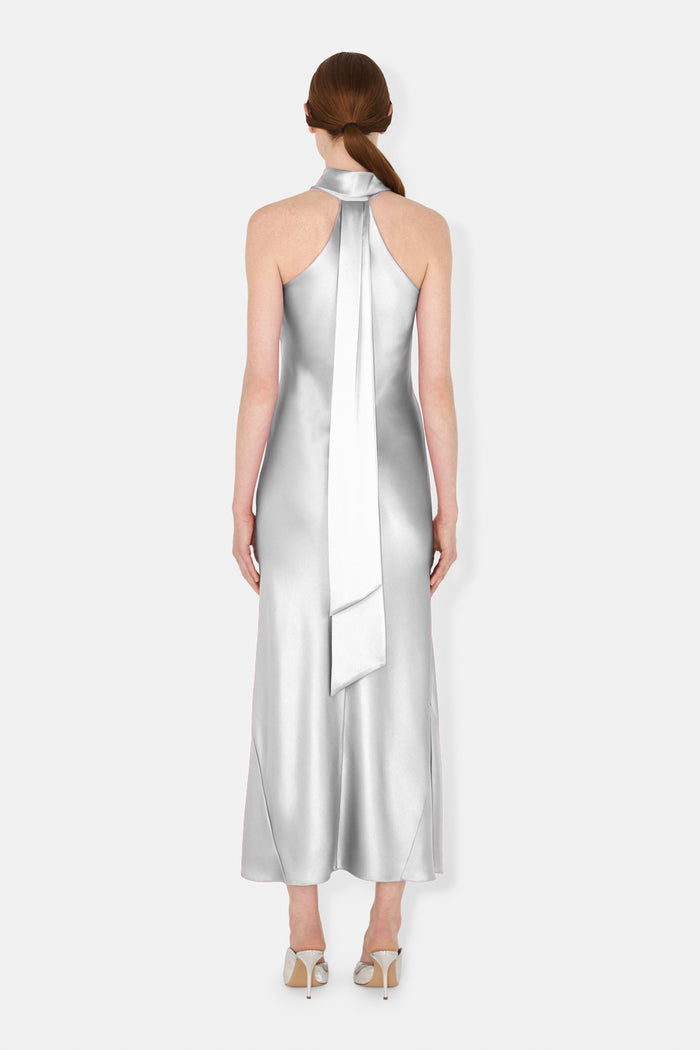 Galvan London CROPPED PANDORA DRESS - PLATINUM