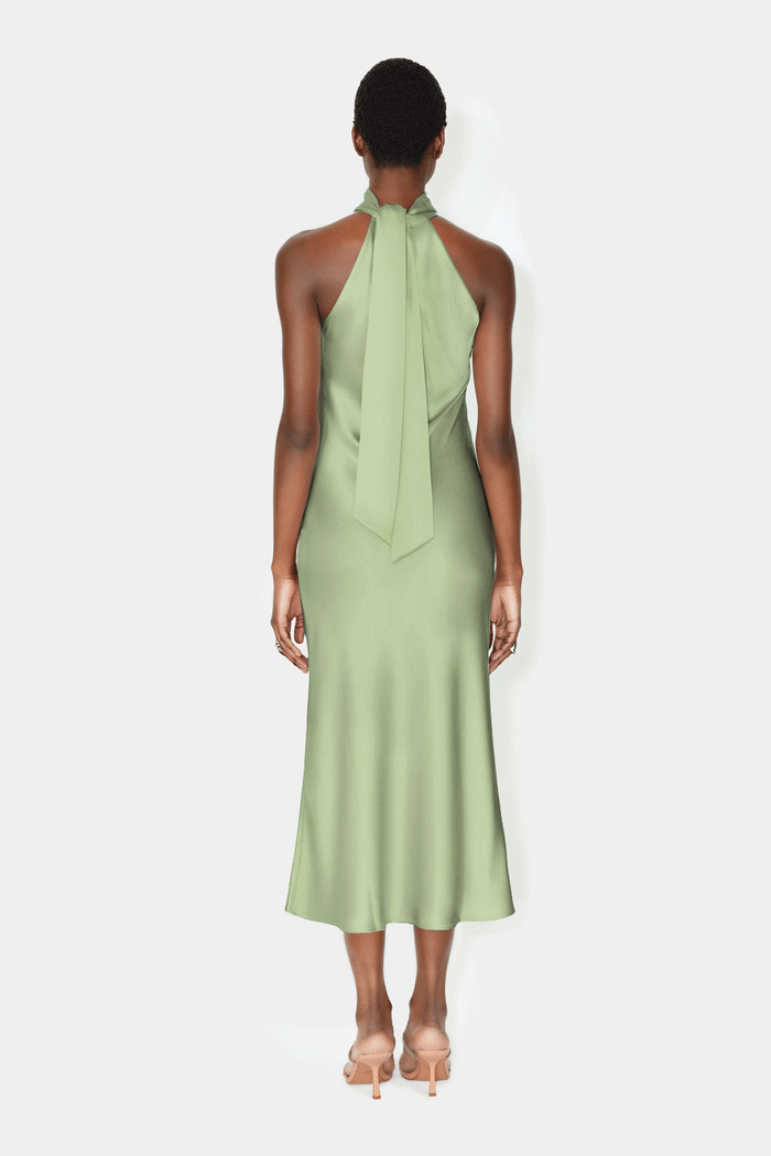 Galvan London Cropped Sienna Dress - Dark Moss