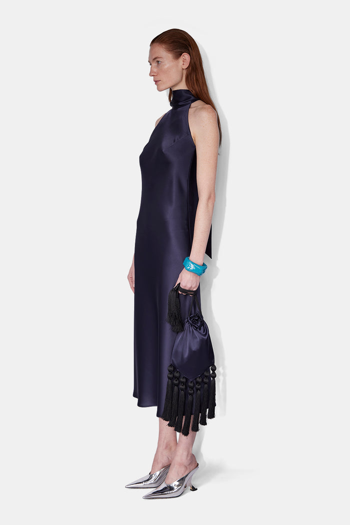 Galvan London CROPPED SIENNA DRESS - MIDNIGHT