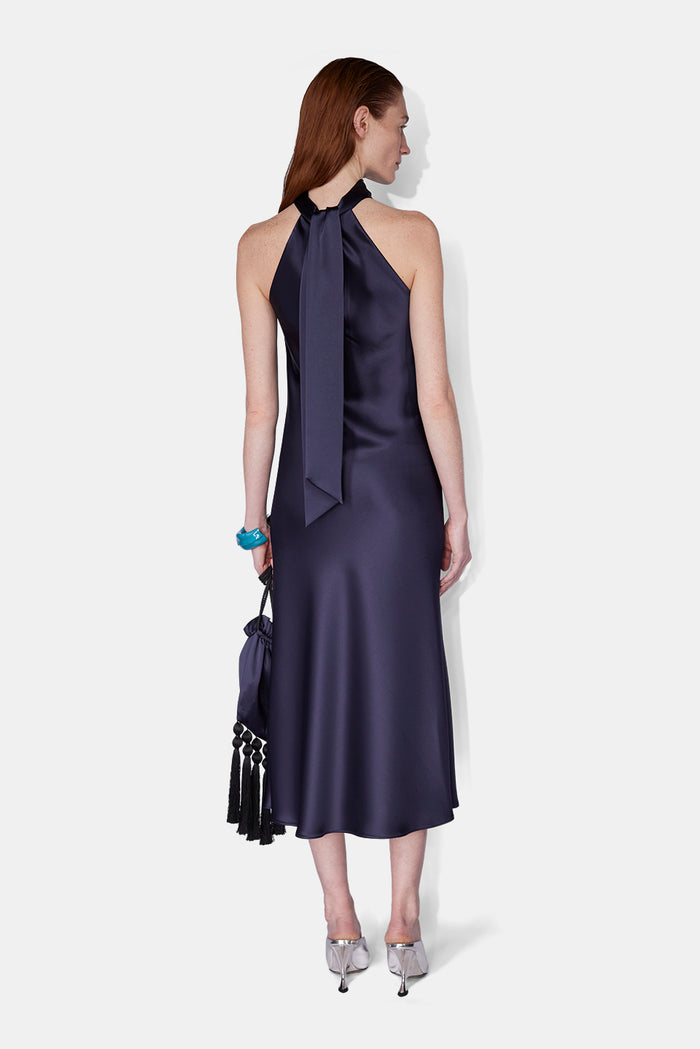 Galvan London CROPPED SIENNA DRESS - MIDNIGHT