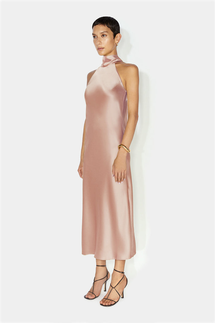 Galvan London Cropped Sienna Dress - Nude