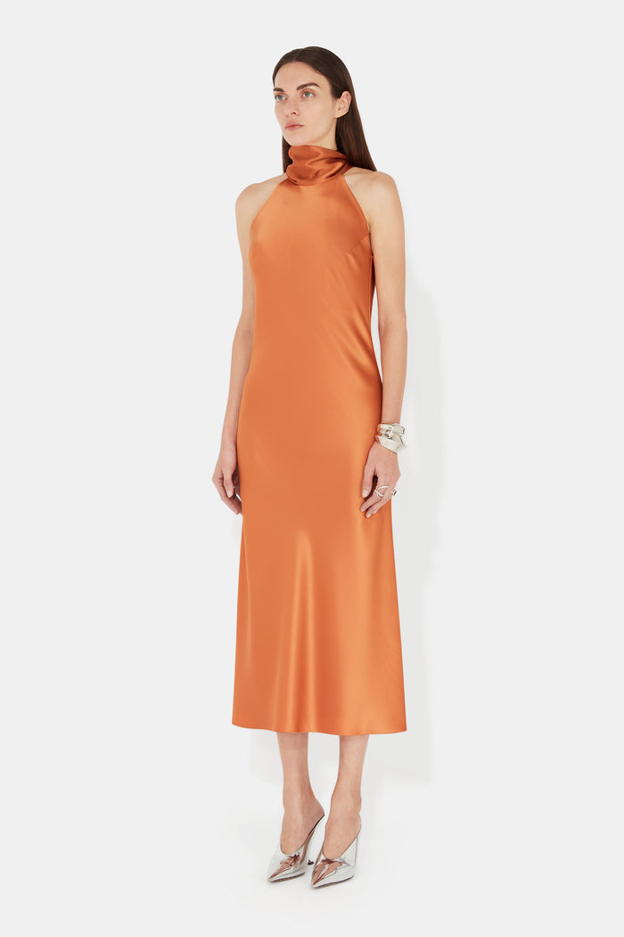 Galvan London Cropped Sienna Dress - Papaya