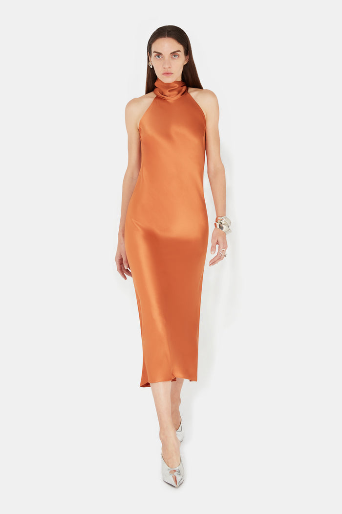 Galvan London Cropped Sienna Dress - Papaya