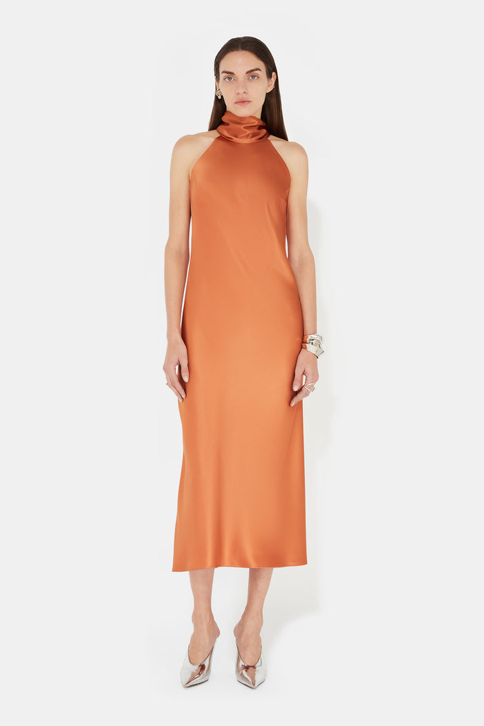 galvan london Cropped Sienna Dress - Papaya