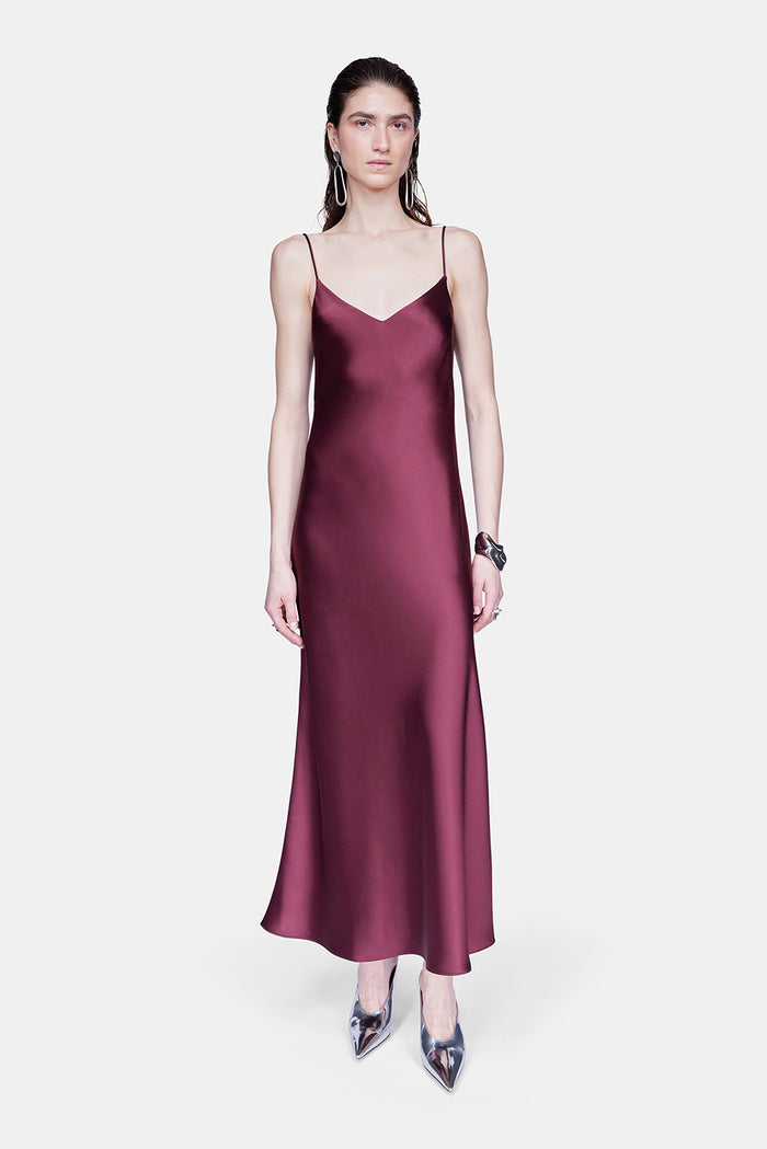 galvan london Cropped V Neck Slip Dress - Burgundy