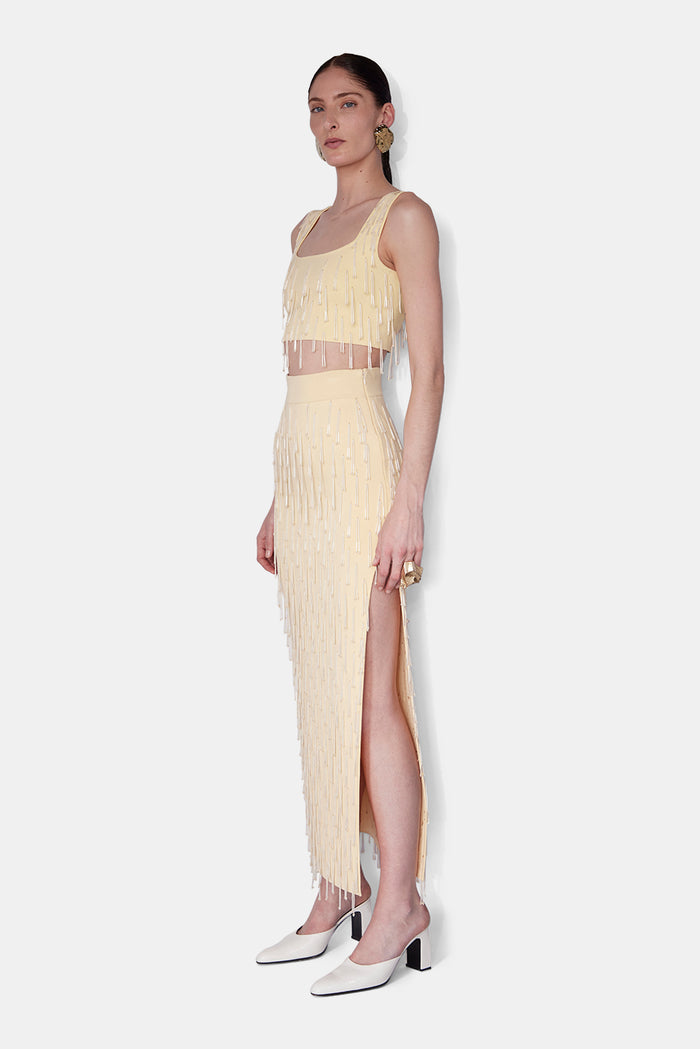 Galvan London DEPOIS BRALETTE TOP - CAMOMILE