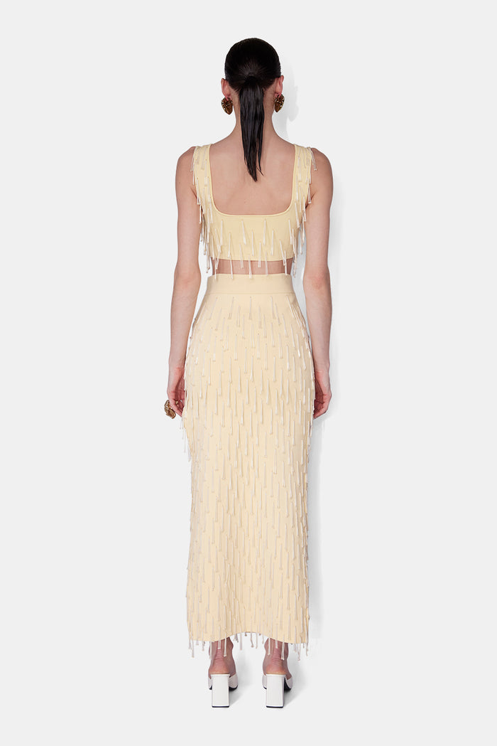 Galvan London DEPOIS BRALETTE TOP - CAMOMILE