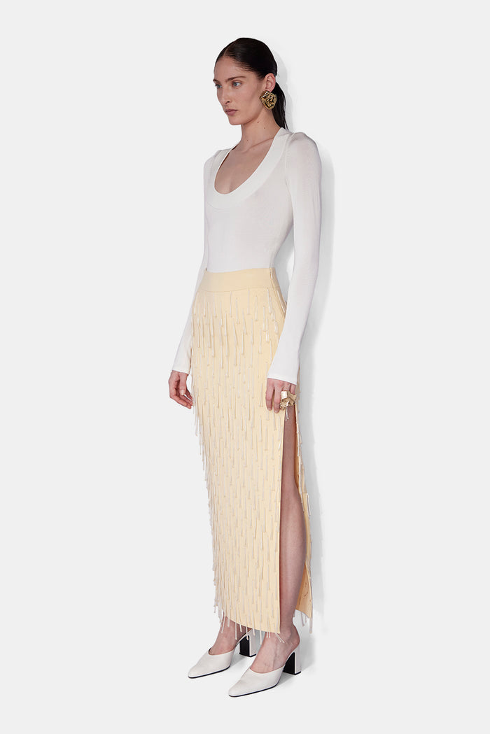 Galvan London DEPOIS SKIRT - CAMOMILE