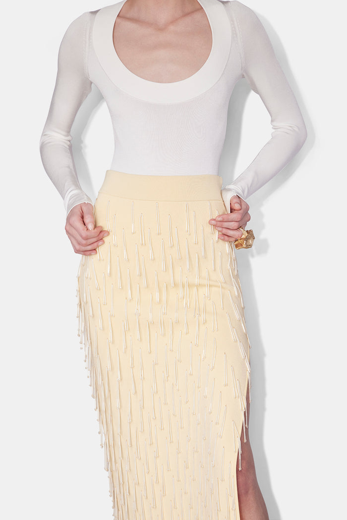 Galvan London DEPOIS SKIRT - CAMOMILE