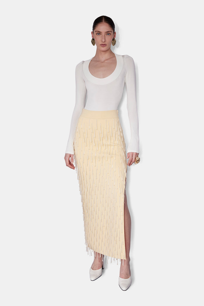 galvan london DEPOIS SKIRT - CAMOMILE