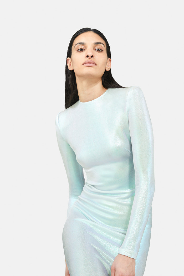Galvan London Frieze Long Sleeve Dress - Iridescent