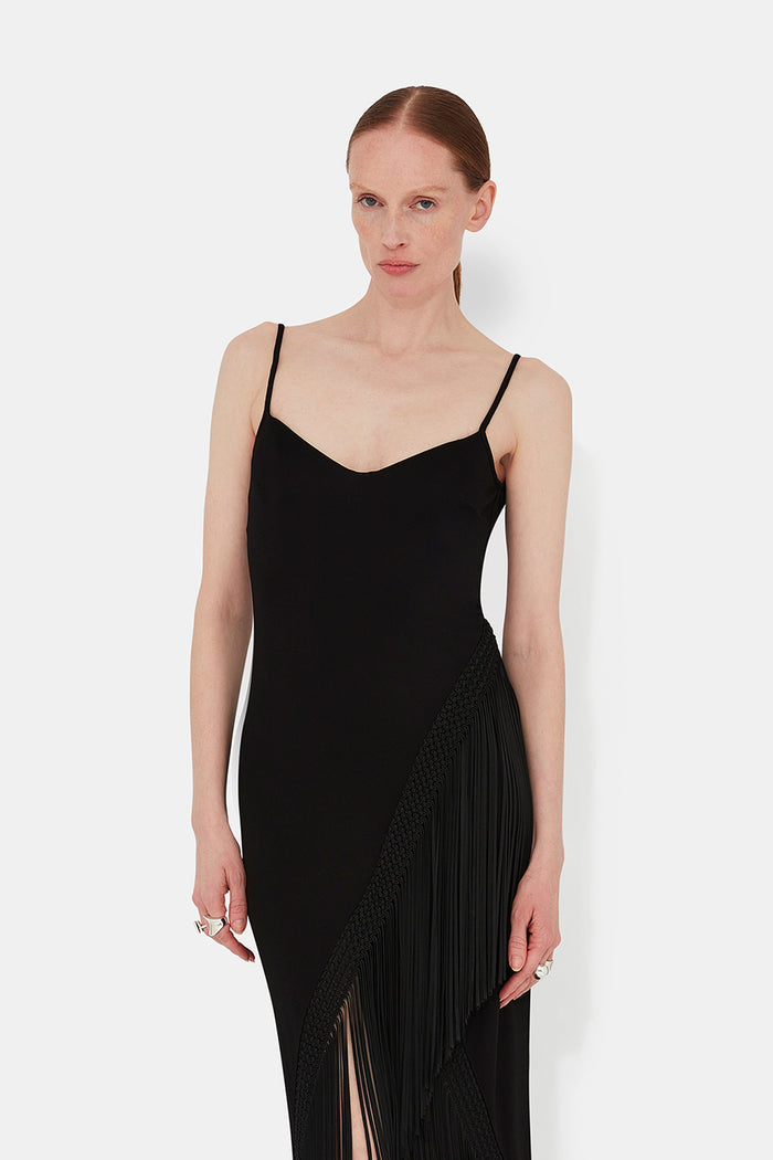 Galvan London Fringed Berlin Bustier Dress - Black
