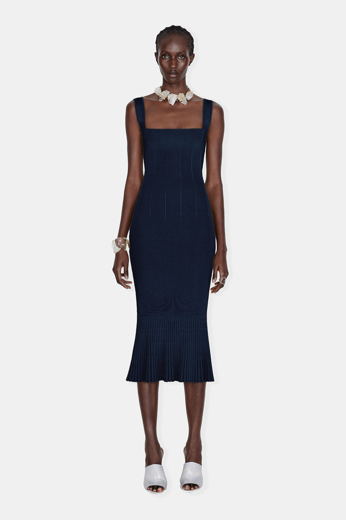 galvan london High Shine Atalanta Dress - Midnight