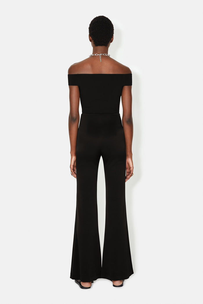 Galvan London High Waisted Satin Trousers - Black