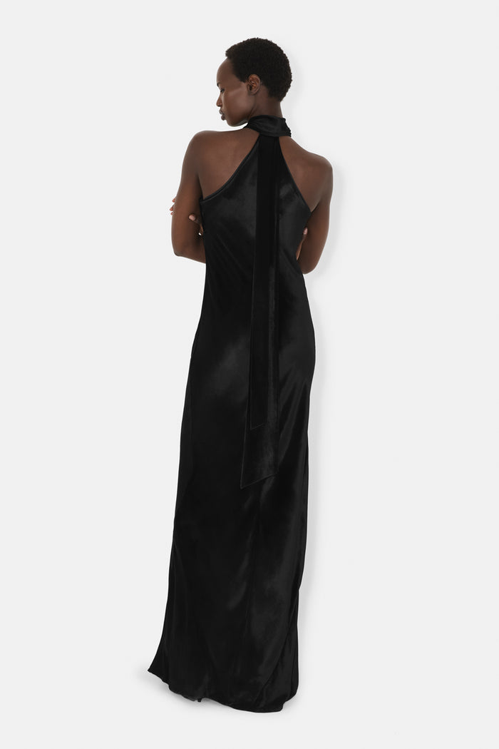Galvan London Liquid Velvet Pandora Gown - Black